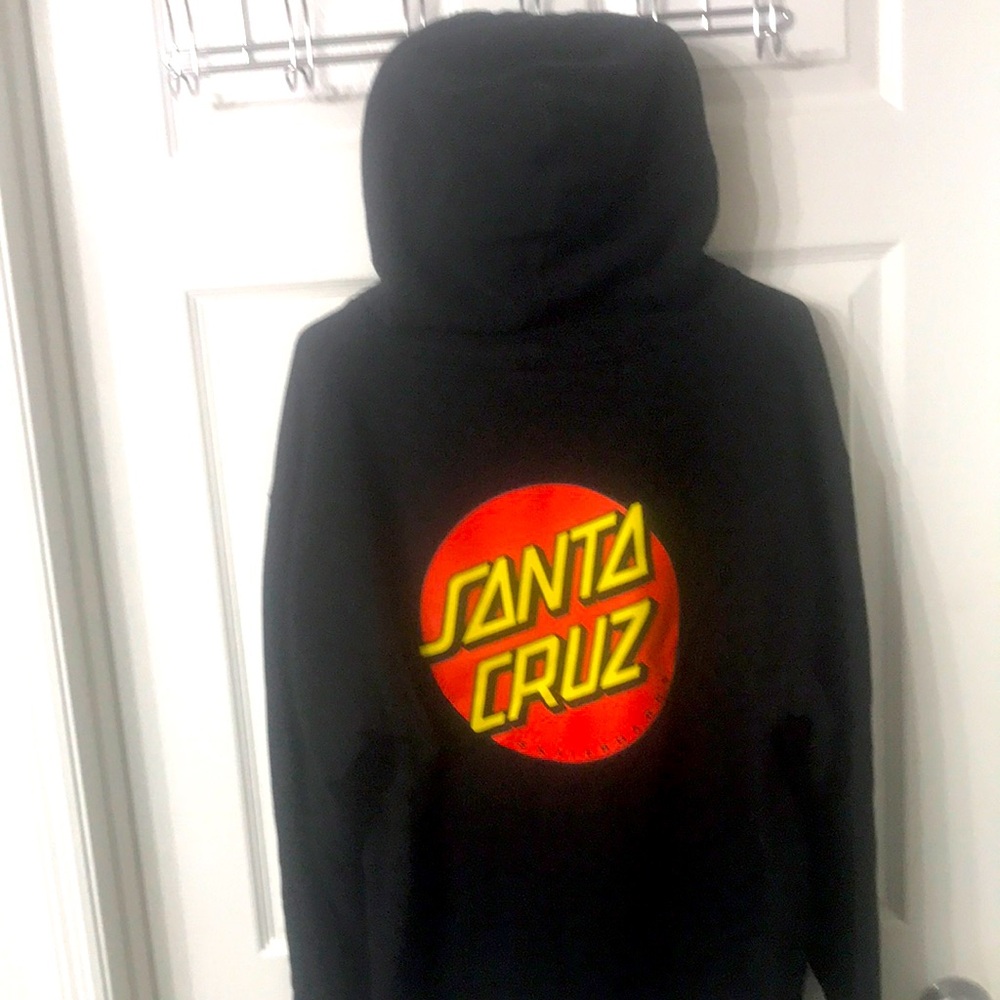 Santa Cruz Skateboards Black Hoodie with Red and Yellow Logo